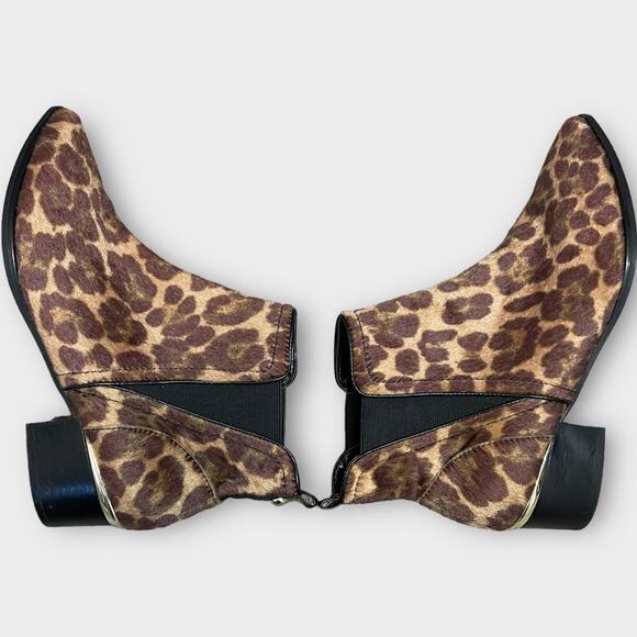 Nine West pointed toe chetah print ankle boot 8.5 - Picture 4 of 11